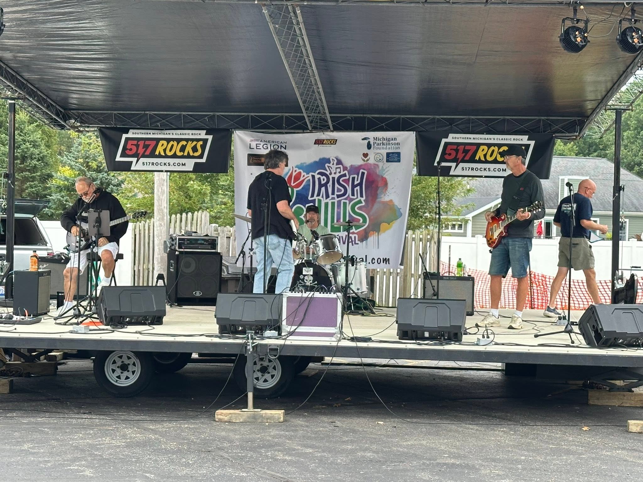 517 Rocks performing on the outdoor trailer stage at Irish Hills Festival